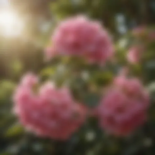 Resilient Pink Blossoms on Sunlit Bush