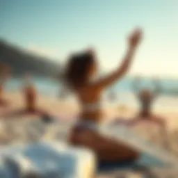 Serene beachside yoga session