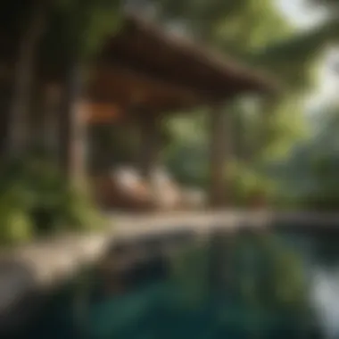 Lush Retreat Environment A beautiful retreat setting surrounded by lush landscapes