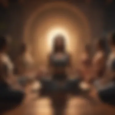 Empowering Group Meditation A group meditation circle fostering connection and empowerment