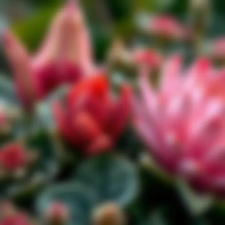 Close-up of resilient flora showcasing unique textures and colors.