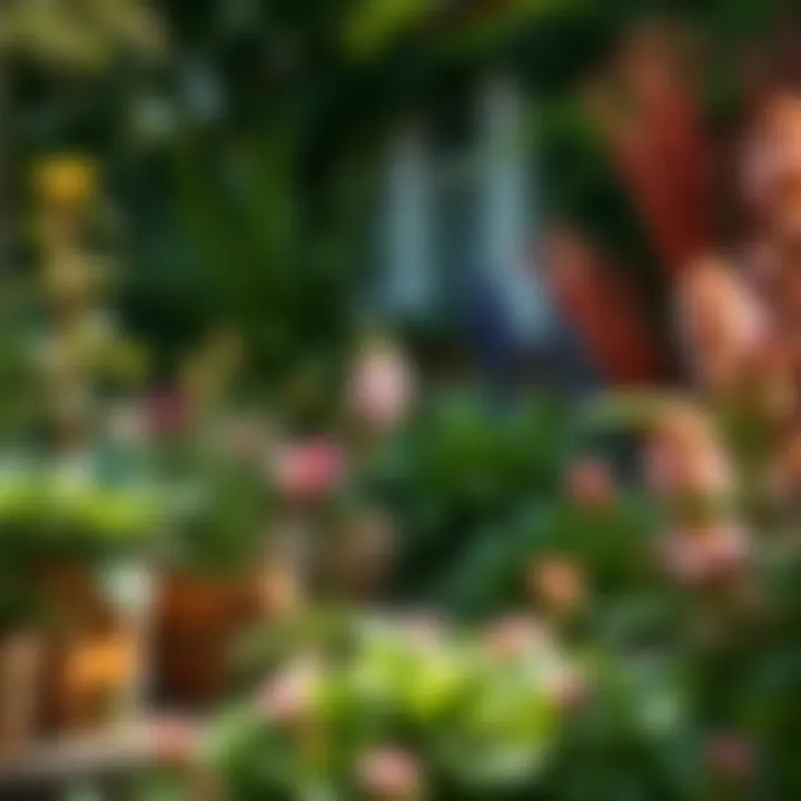 A well-maintained outdoor garden featuring diverse plant species.