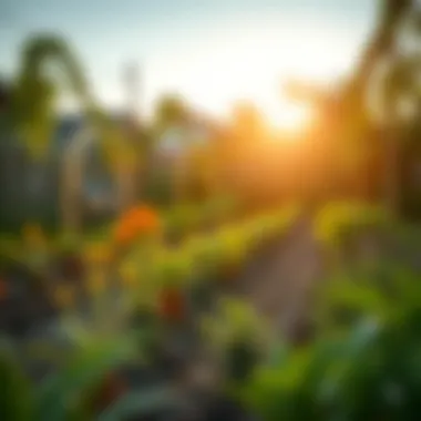 A peaceful outdoor setting highlighting sustainable gardening practices.