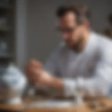 Artisan Crafting a Herend Porcelain Masterpiece Artisan hand-painting a delicate Herend china piece
