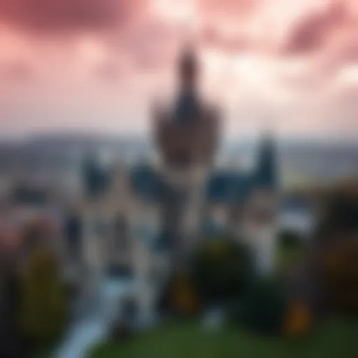 Aerial view of High Claire Castle showcasing its majestic structure and surrounding landscape