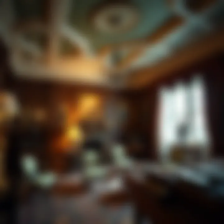 Interior room of High Claire Castle adorned with elegant furnishings and historical artifacts