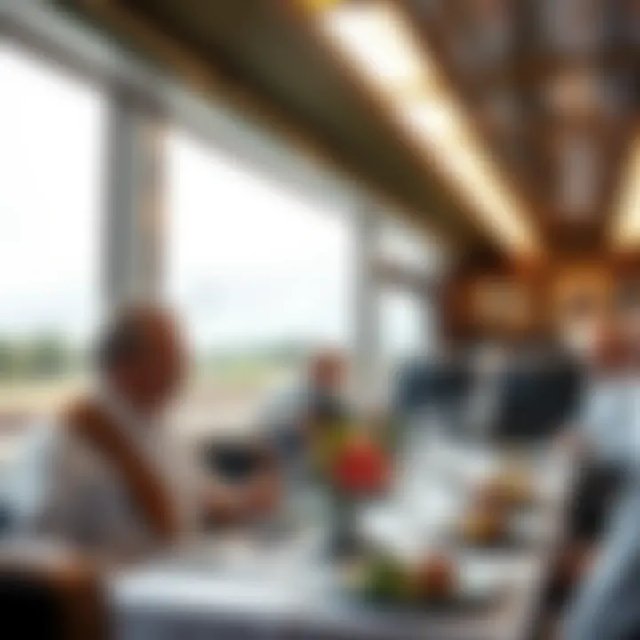 Gourmet dining experience on a luxury train