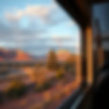Scenic view from a luxury train window