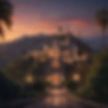 Majestic Hollywood Castle at Dusk