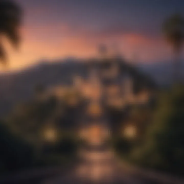 Majestic Hollywood Castle at Dusk