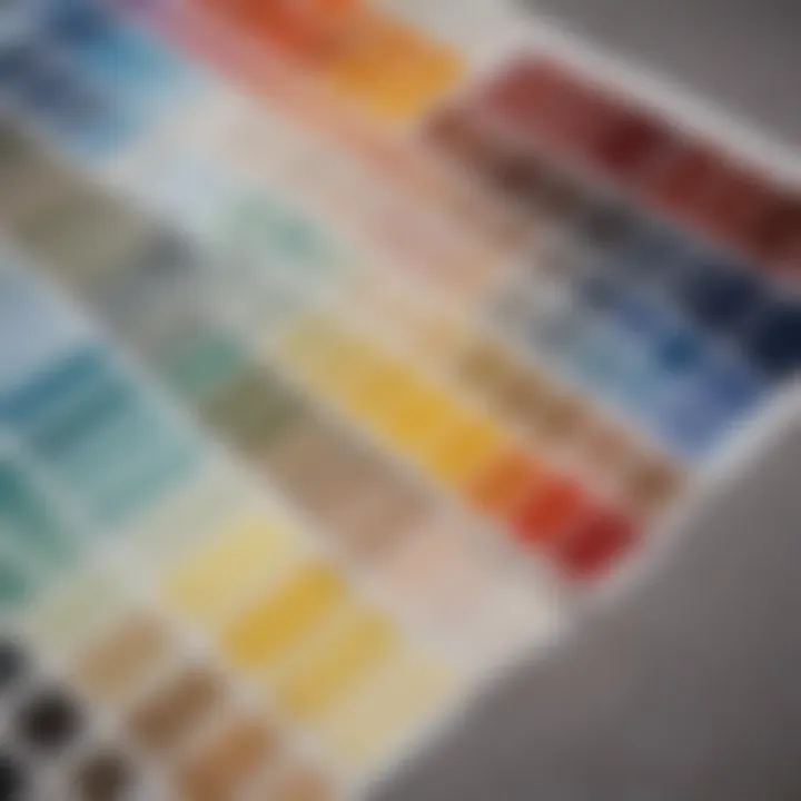 Close-up of paint swatches showcasing color psychology