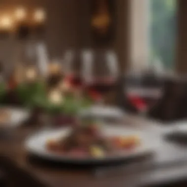 Sophisticated Dining Experience Elegant table setting with wine glasses ready for a meal