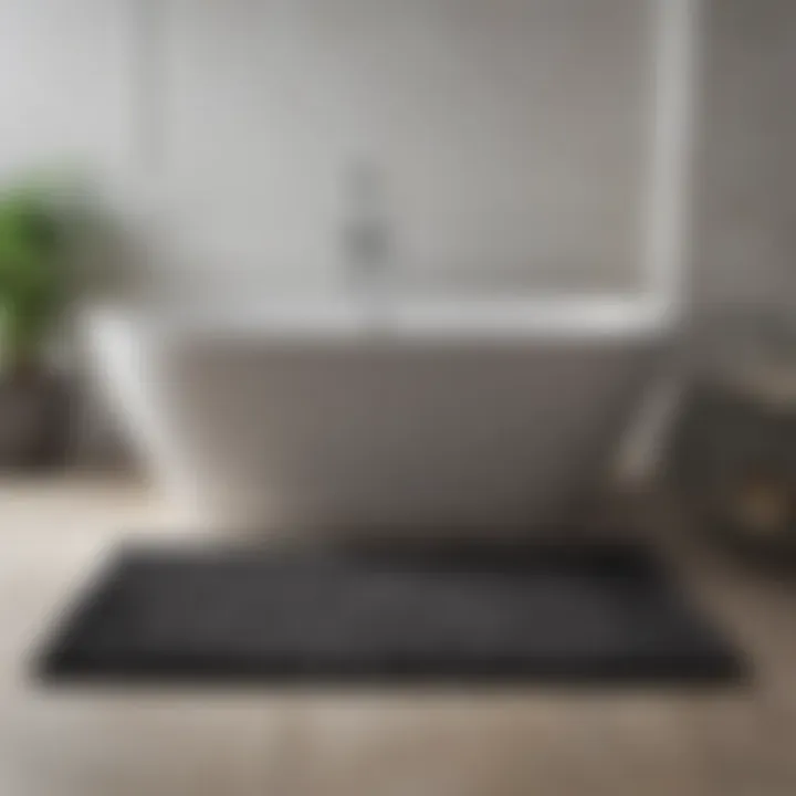 Sleek Hudson Park Bath Rug in Charcoal Gray