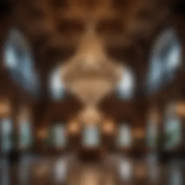 Iconic Hotel Lobby with Ornate Chandeliers