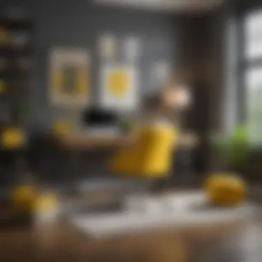 Chic Home Office with Bright Yellow Accessories Chic home office with bright yellow accessories