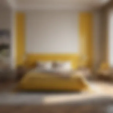 Luxurious Bedroom with Yellow Tones Luxurious bedroom complemented by yellow tones