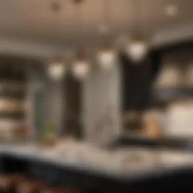 Unique Light Fixtures for Cohesive Kitchen Design Close-up of unique light fixtures that complement kitchen design.