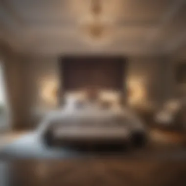 Opulent Bedchamber Retreat Luxurious bedroom with a stylish breakfast setup