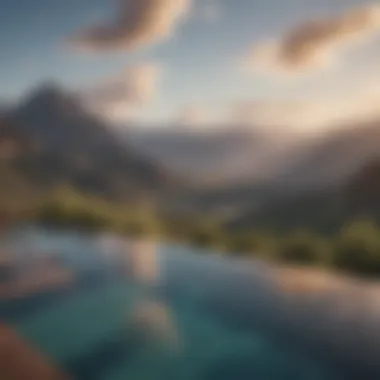 Serenity Defined: Infinity Pool Oasis Infinity Pool Overlooking Majestic Mountain Range