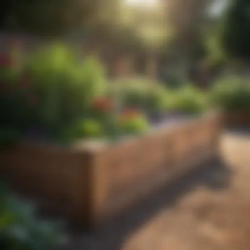 Elegant wooden raised garden bed design