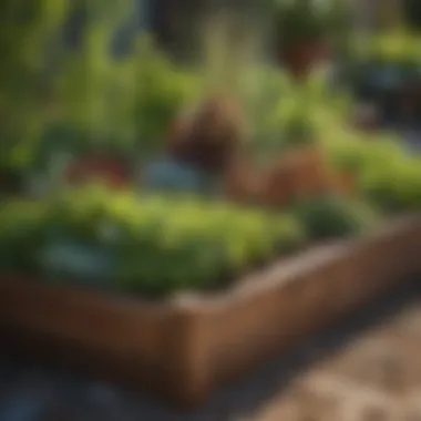 Mixed materials used in a raised garden bed
