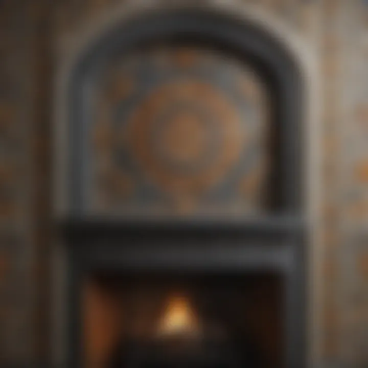 Elegant fireplace wall with intricate tile work