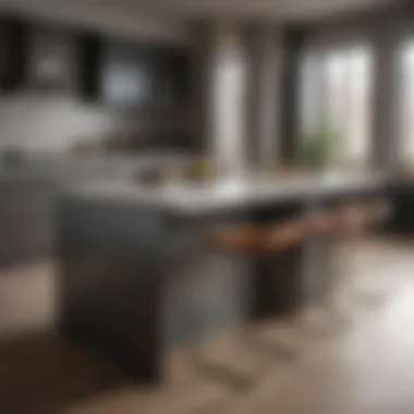 Elegant kitchen island showcasing a two-tone color scheme and functional seating