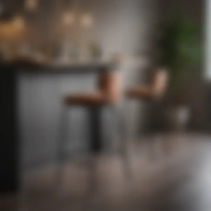 Elegant modern bar stools in a sophisticated kitchen setting