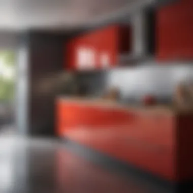 Bold Two-Tone Kitchen Design Stylish two-tone kitchen with bold colors