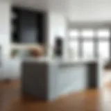 Stylish marble covering for kitchen island