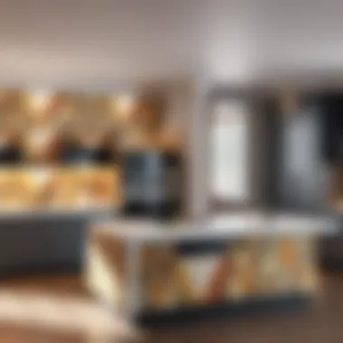 Innovative tile design for a kitchen island