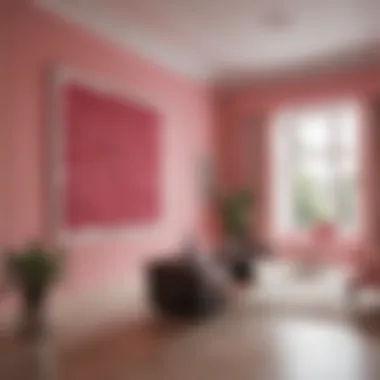 Contemporary Pink Design in an Elegant Office Stylish office space adorned with pink walls and contemporary art