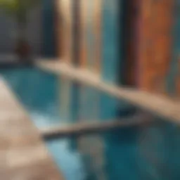 Contemporary pool tiles in vibrant colors