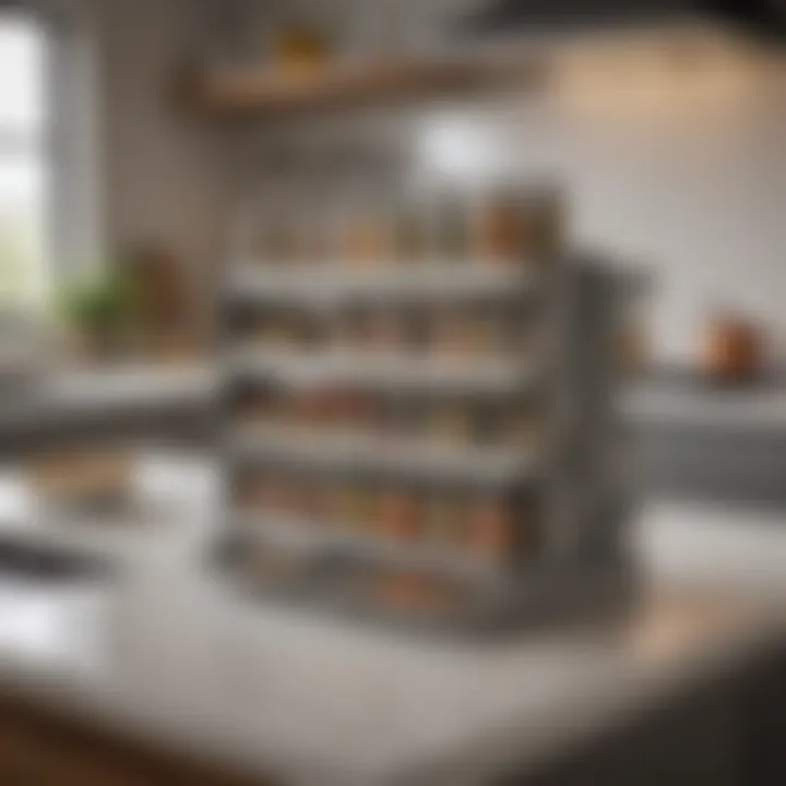 Innovative Pull-Out Spice Rack on Kitchen Island
