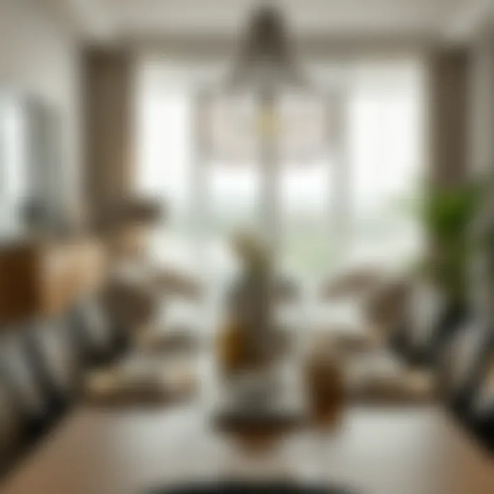 An inviting dining area featuring chic decor and unique table settings