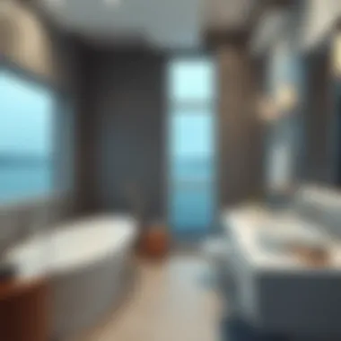 Modern bathroom design featuring a compact layout and elegant fixtures