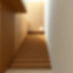 Minimalist wooden staircase design with sleek lines