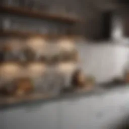 Stylish kitchen cabinetry with open shelving