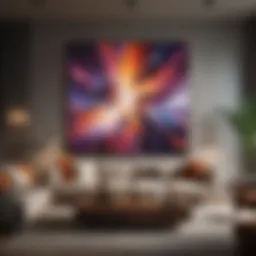 Abstract art in modern living room