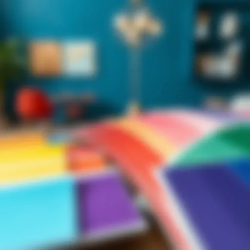 Vibrant palette of color swatches for interior design