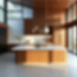 Elegant kitchen island with modern finishes