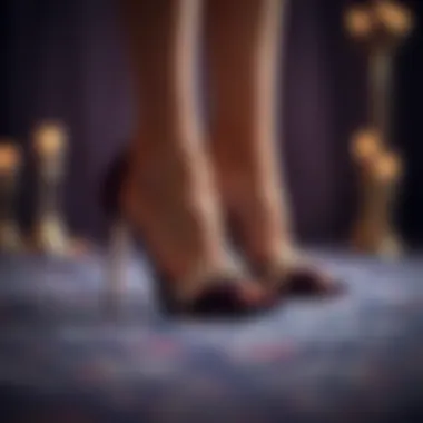 Elegant high-heeled footwear showcasing intricate detailing