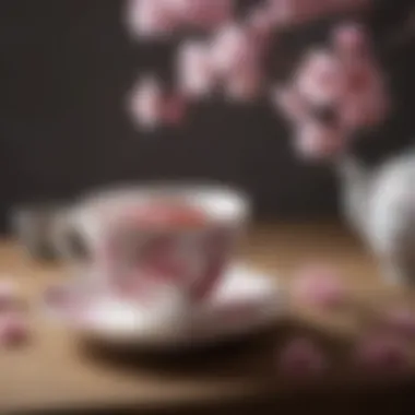 Artistry of Cherry Blossoms in Tea Japanese Teacup with Hand-painted Cherry Blossoms