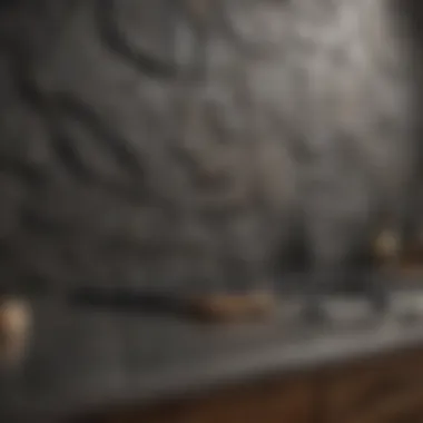 Organic Textured Stone Slab Backsplash Organic Textured Stone Slab Backsplash