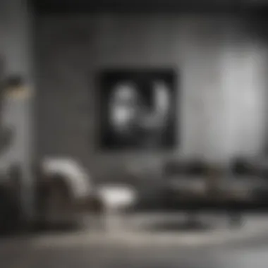 Chic Monochromatic Color Scheme with Artistic Wall Decor