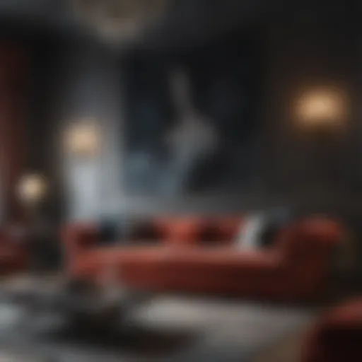 Luxurious Velvet Sofa in a Contemporary Living Room