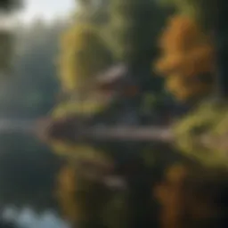 Serene lakeside retreat surrounded by nature