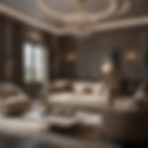 Sophisticated lounge with elegant furnishings and decor