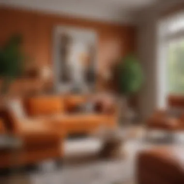 Warm Color Scheme Enhancing Comfort Warm color scheme enhancing comfort in a living room