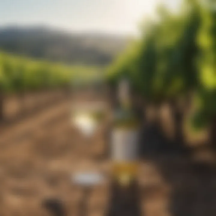 Chardonnay vineyard under the summer sun